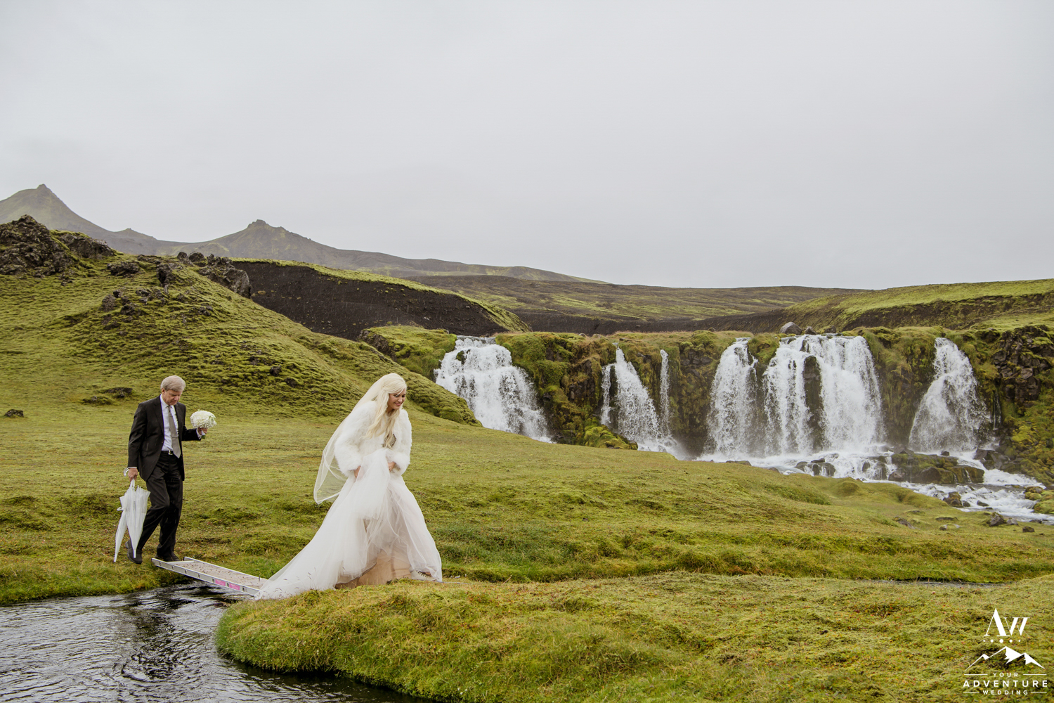Iceland Wedding Ceremony at a Secret Waterfall