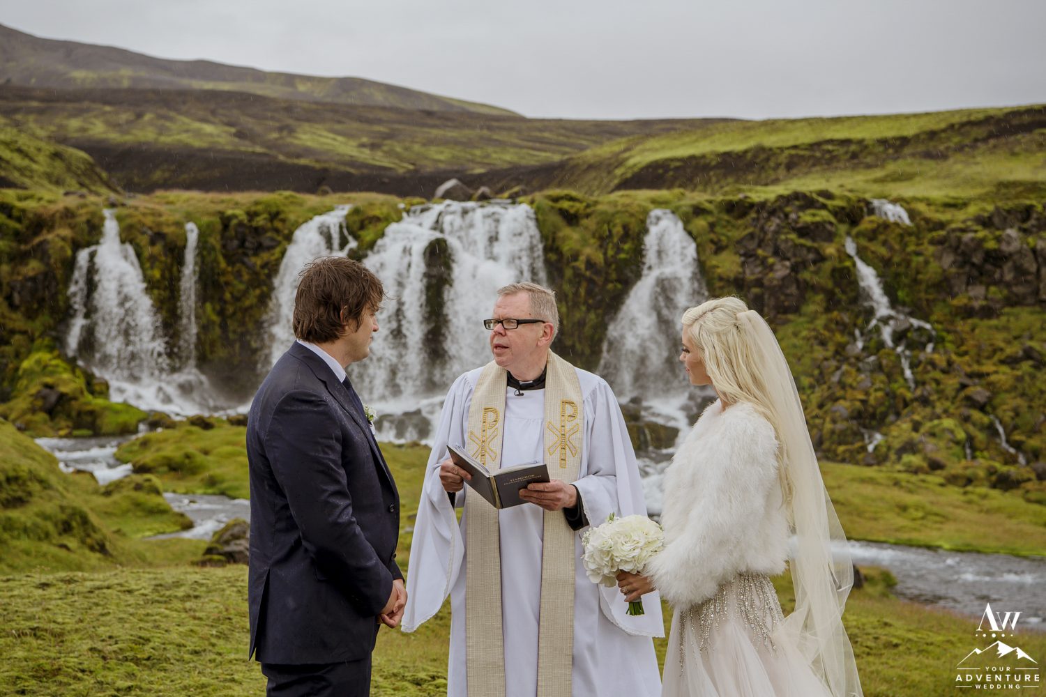 Iceland Wedding Ceremony at a Secret Waterfall