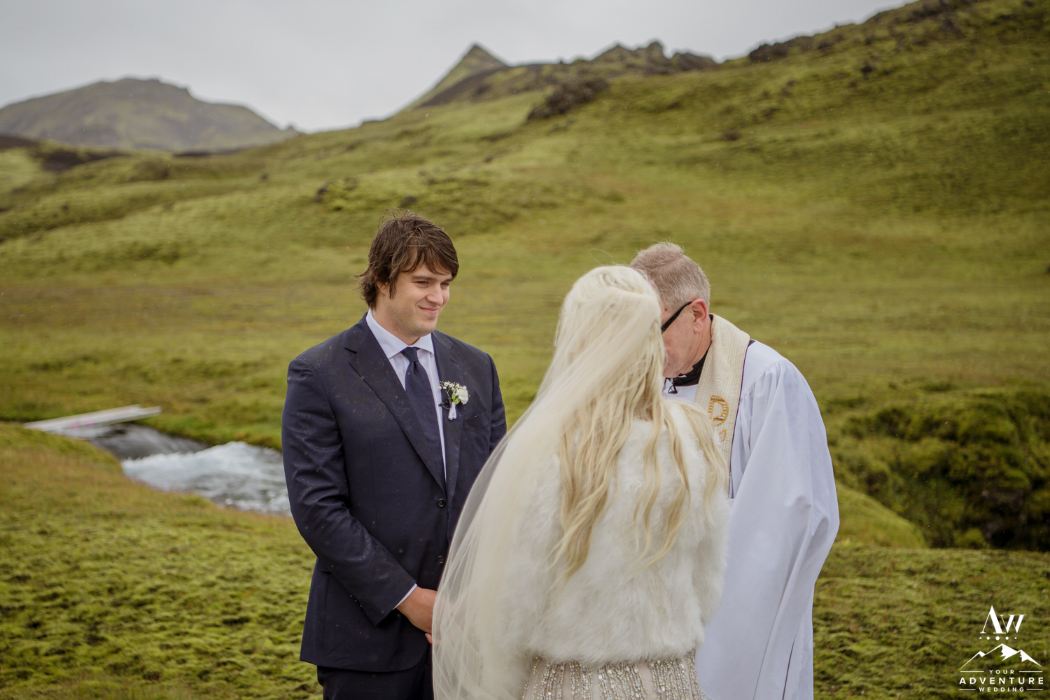 Iceland Wedding Ceremony at a Secret Waterfall