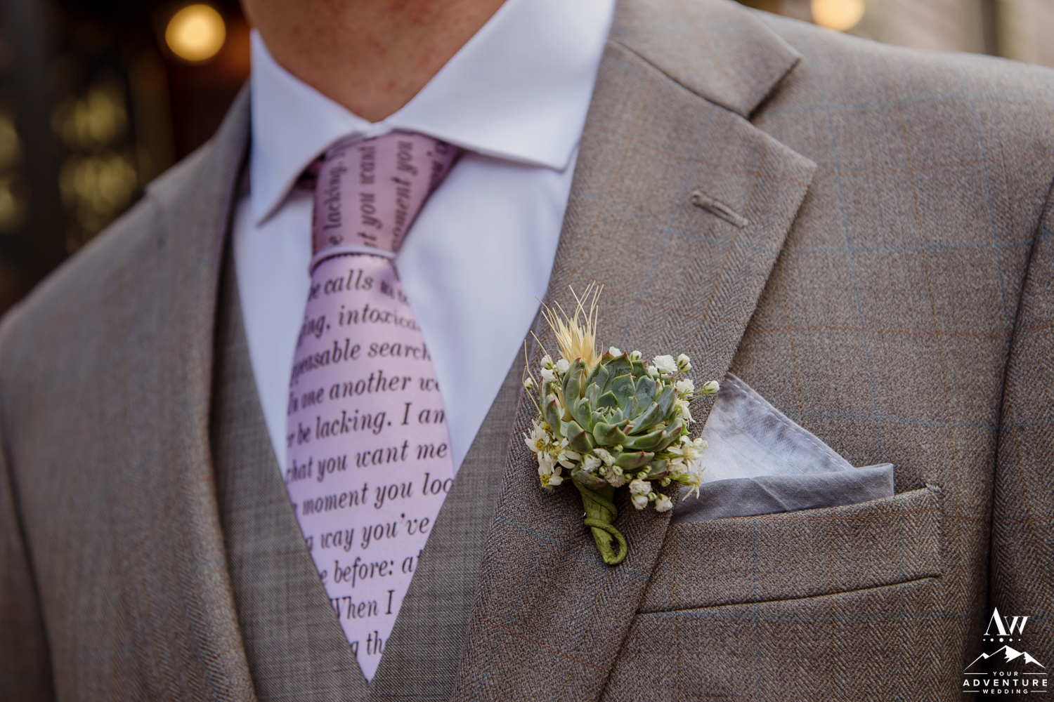 Groom Buttonhole for Adventure Wedding
