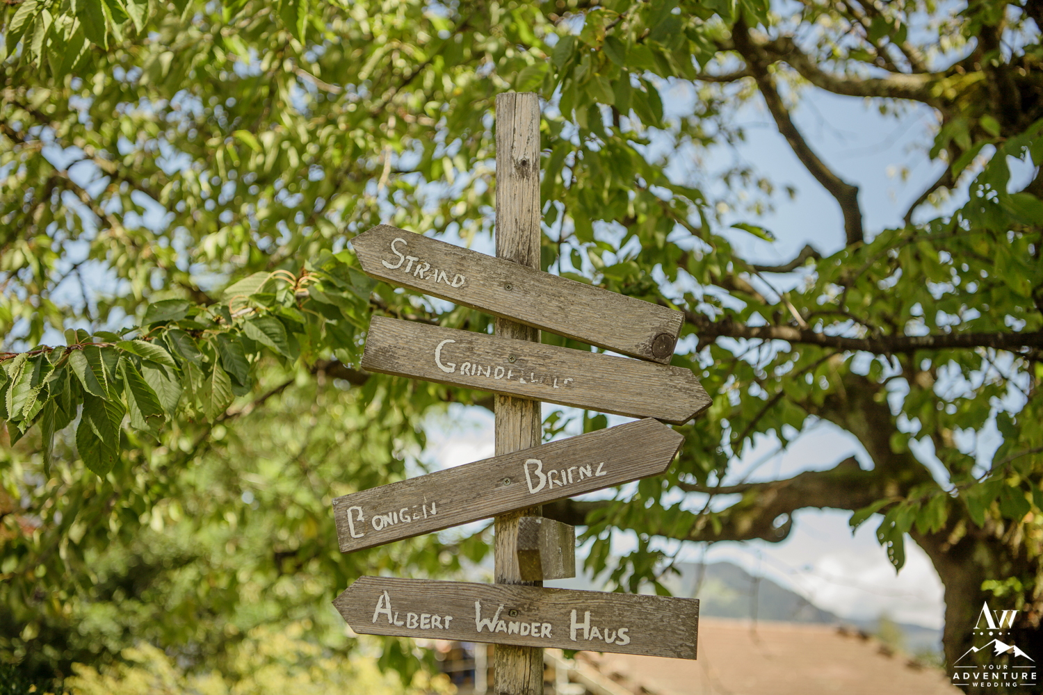 Sign outside of hostel in Interlaken Switzerland