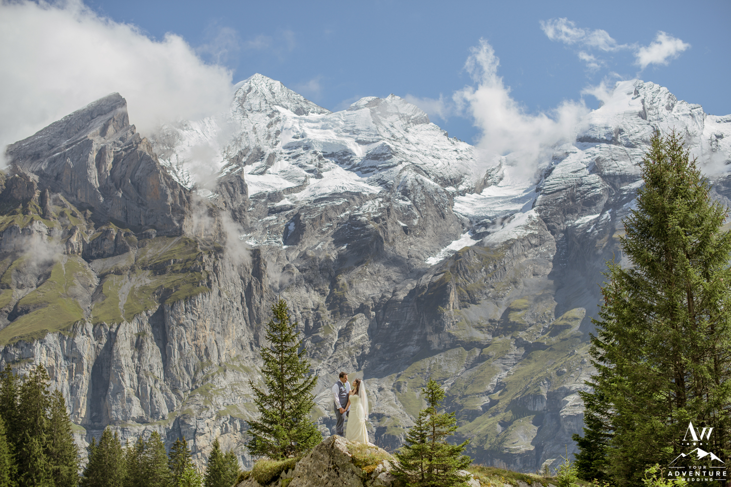 Switerzland Elopement Photos at Oeschinensee Lake