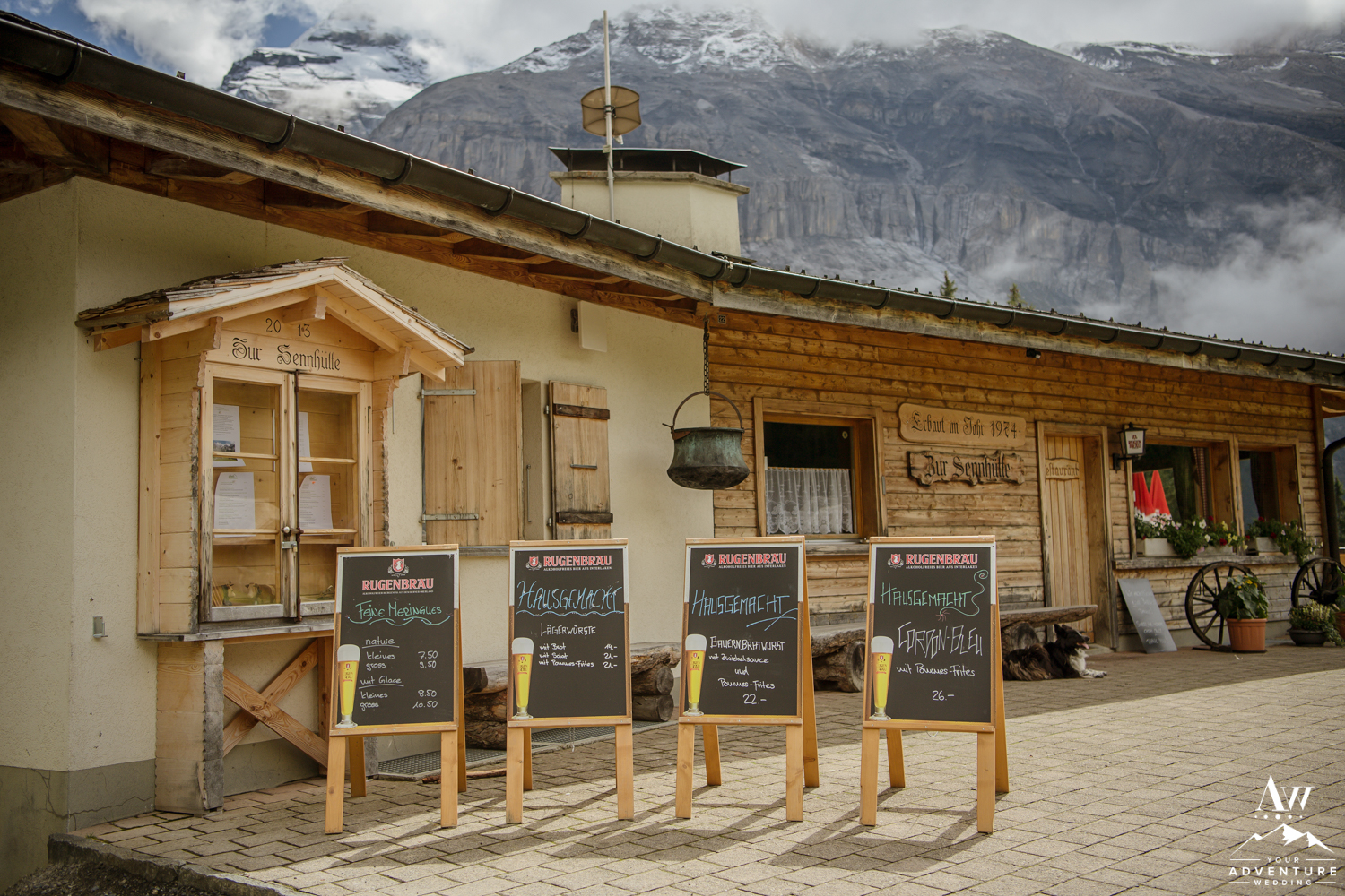 Food and drink list at Oeschinensee Lake Restaurant