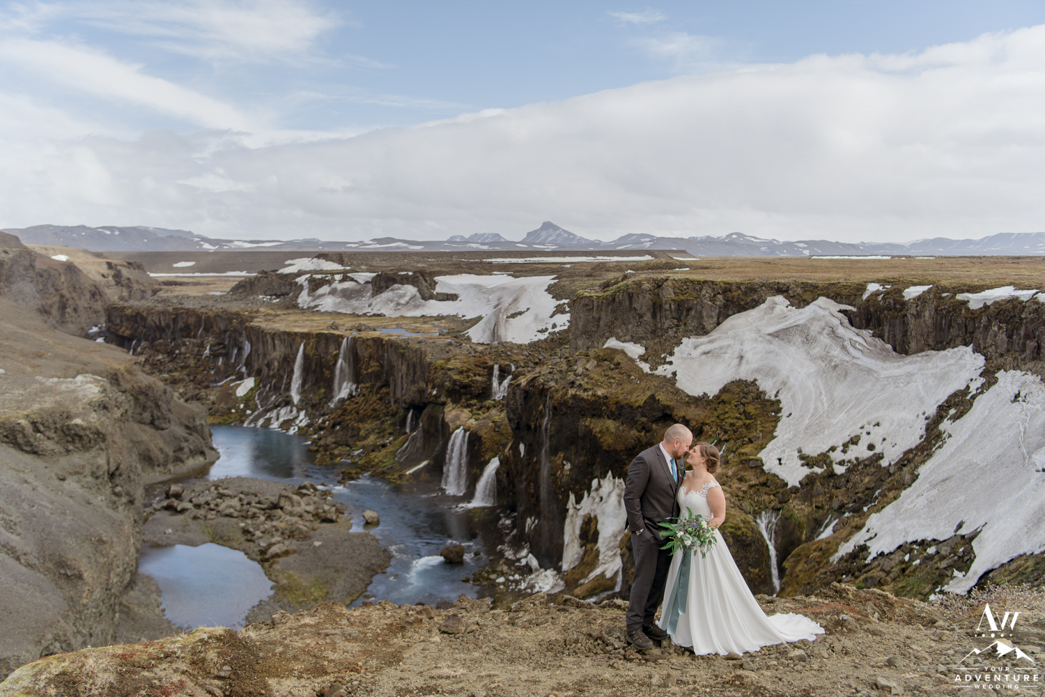 Adventurous Elopement in Iceland Couple looking at each other