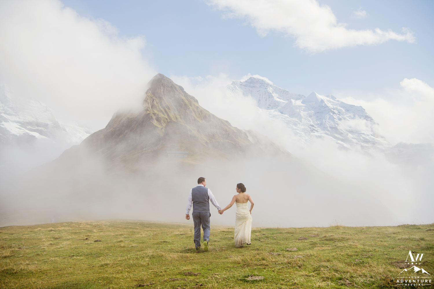 Jungfrau mountain wedding couple photos