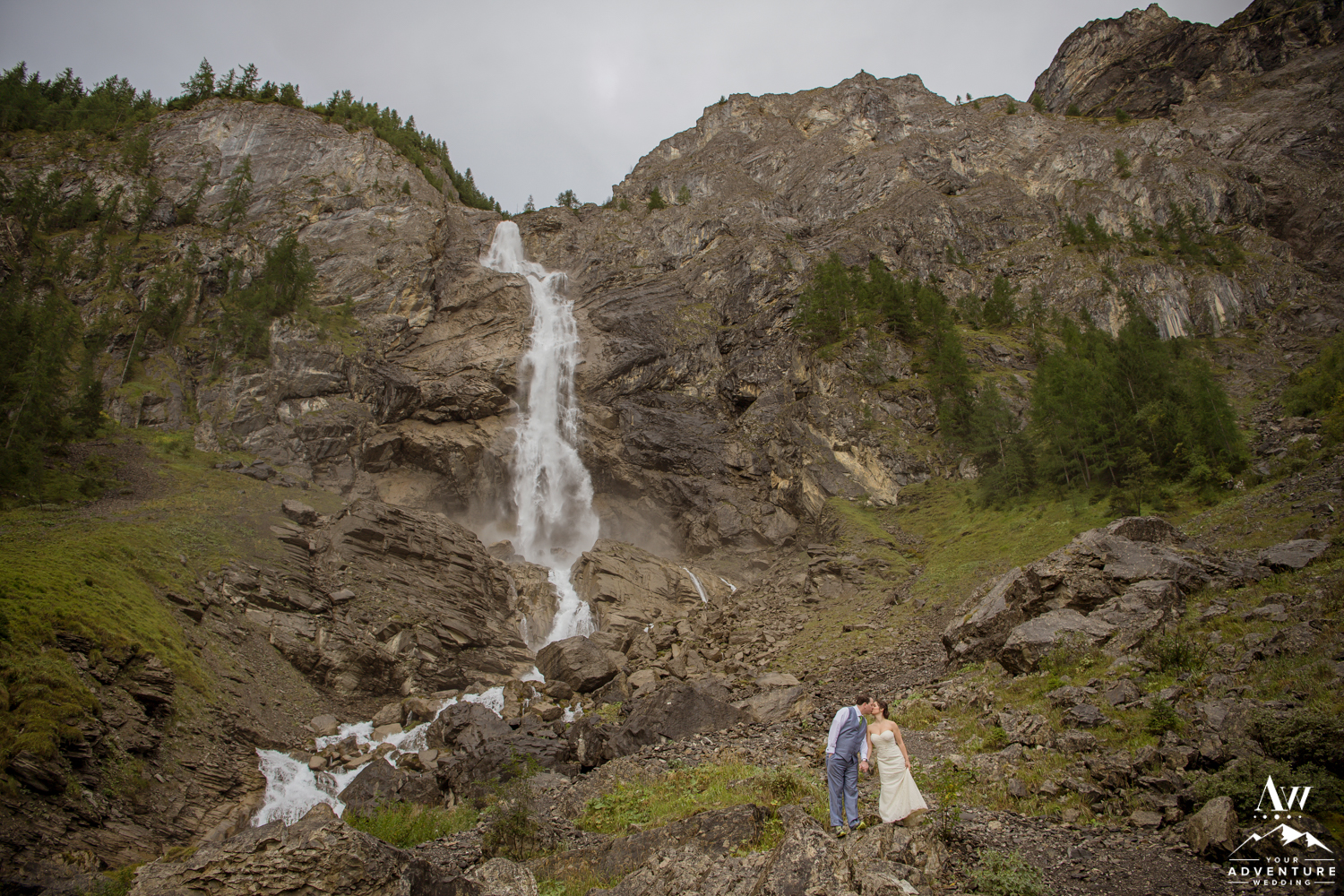 Engstligenalp Waterfall Wedding in Adelboden Switzerland