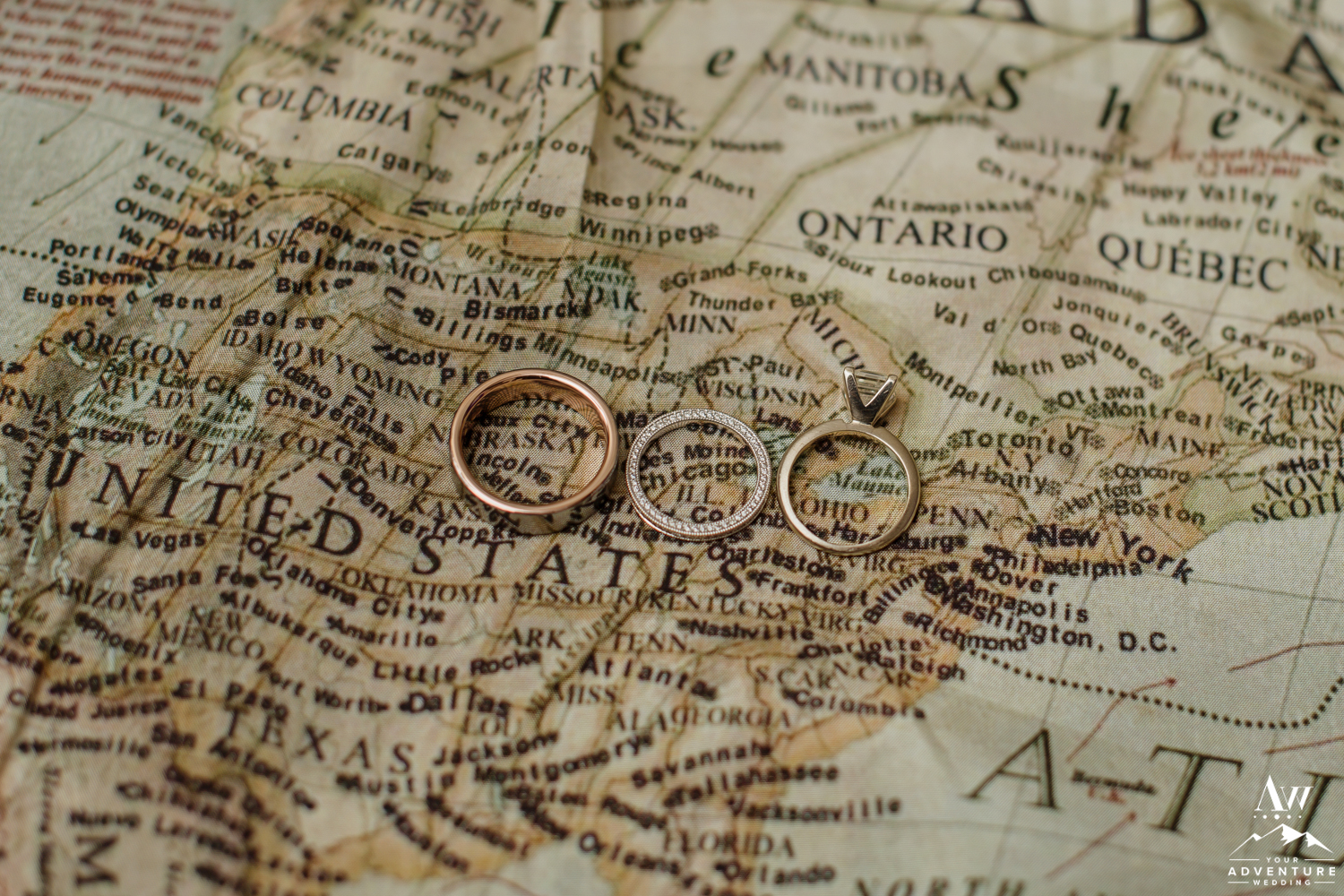 Switzerland Wedding Rings on World Map