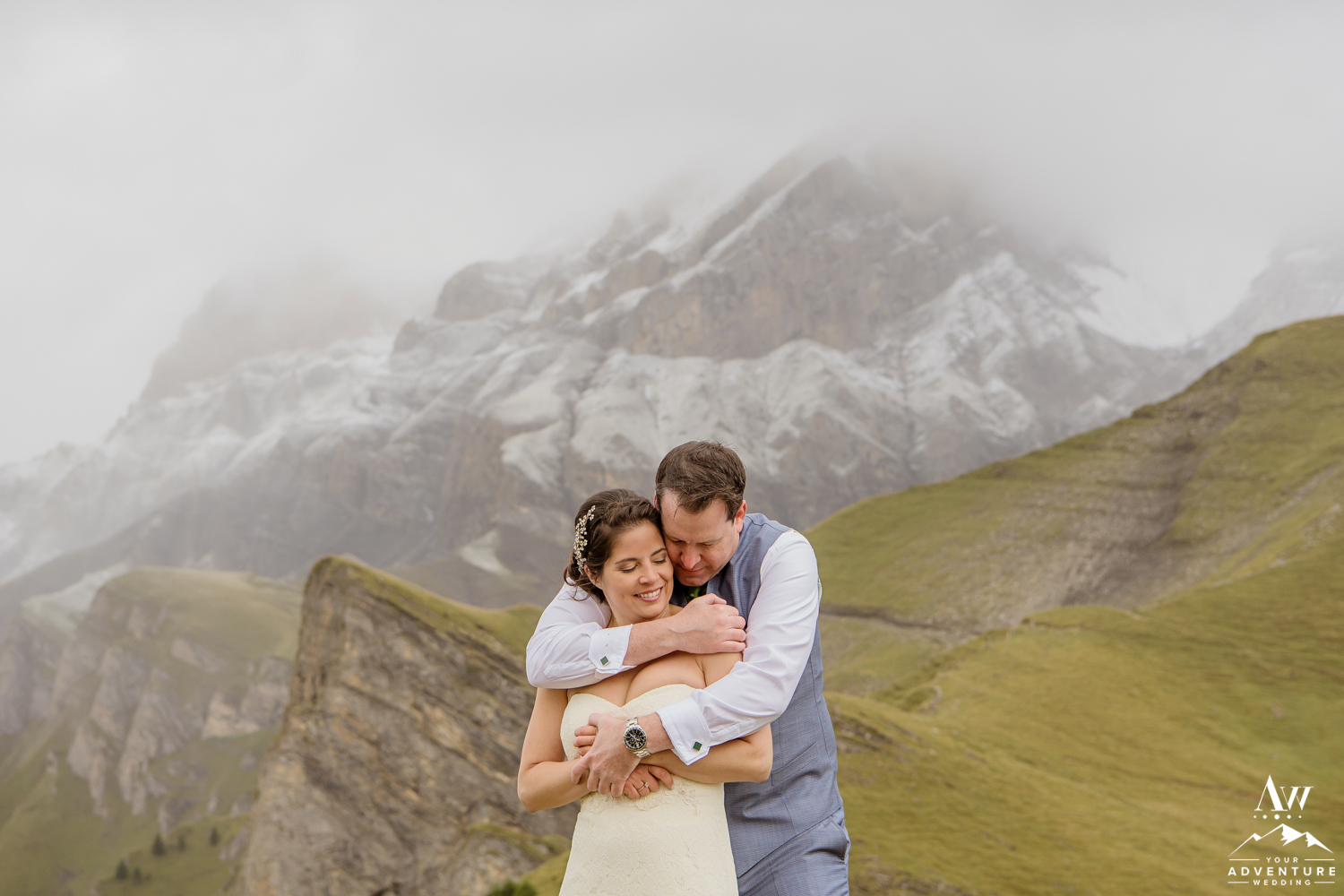 Intimate Adventure Wedding Photos on Engstligenalp mountain