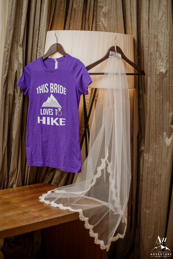 This Bride Loves to Hike Bride Tee Shirt