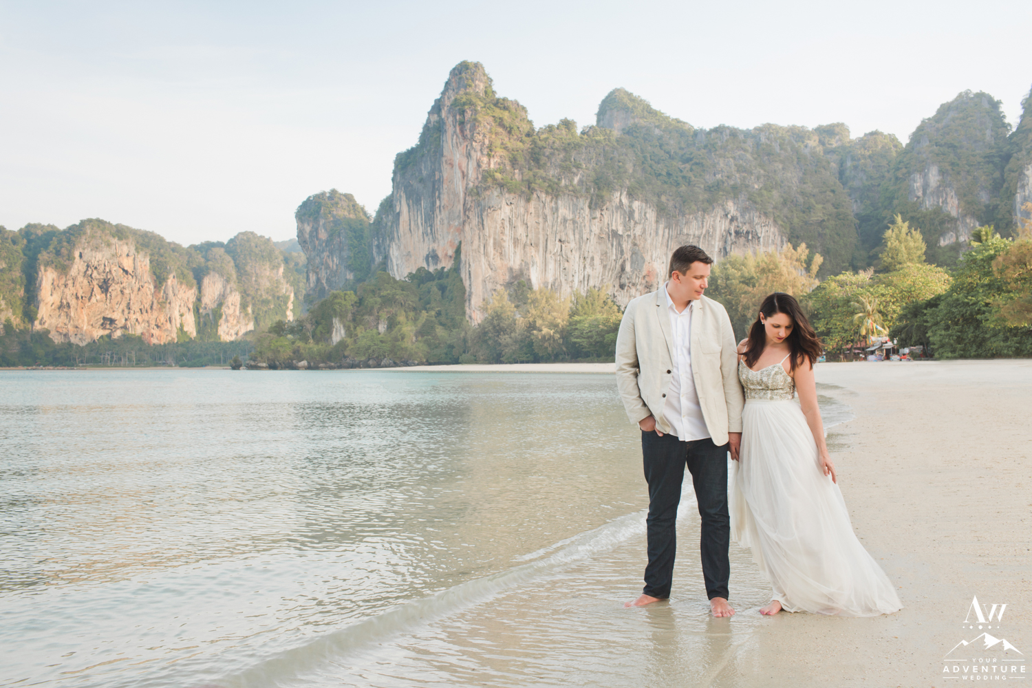 Railay Beach Wedding Couple Exploring Thailand