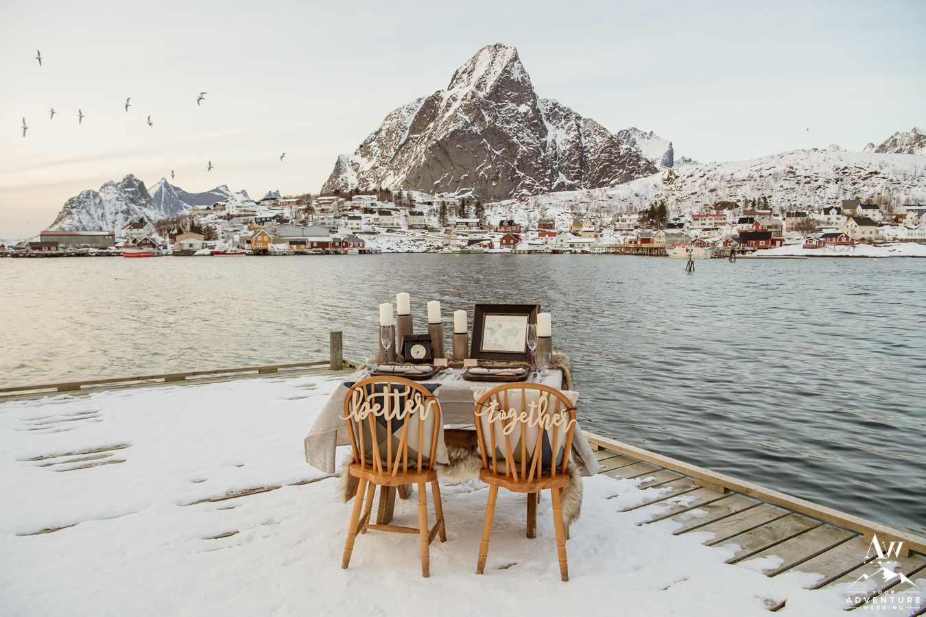 Lofoten Islands Elopement Reception Styled Table