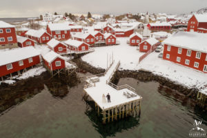 Couple holding a Reine Norway Wedding