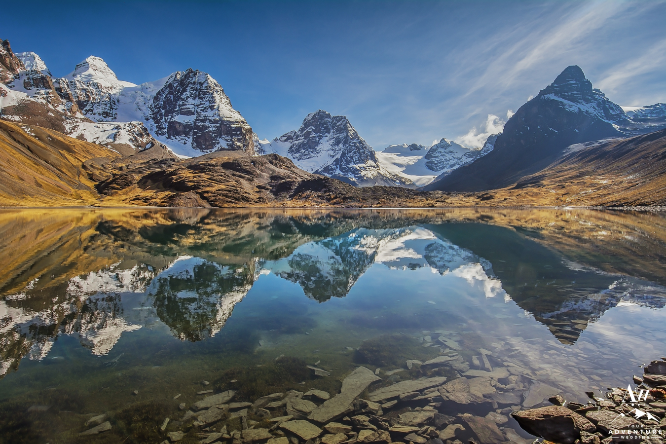 Bolivia Elopement Locations Andes Mountain Wedding Lake
