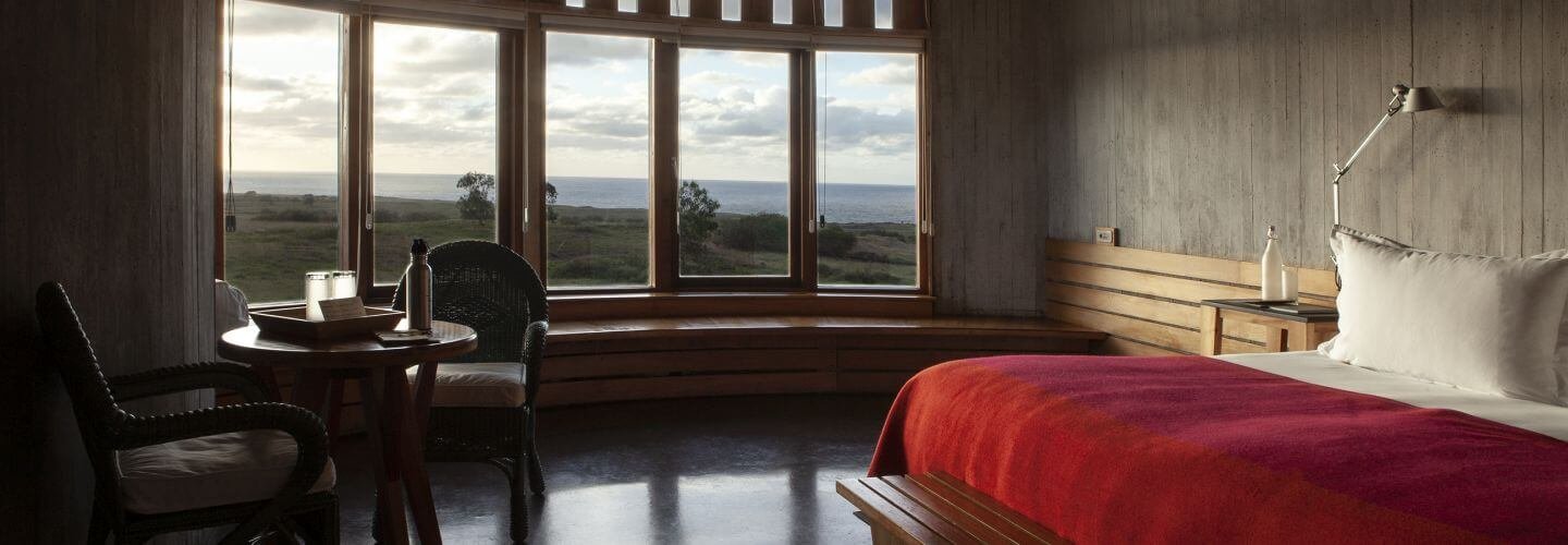 Peaceful and rustic bedroom at Atacama resort