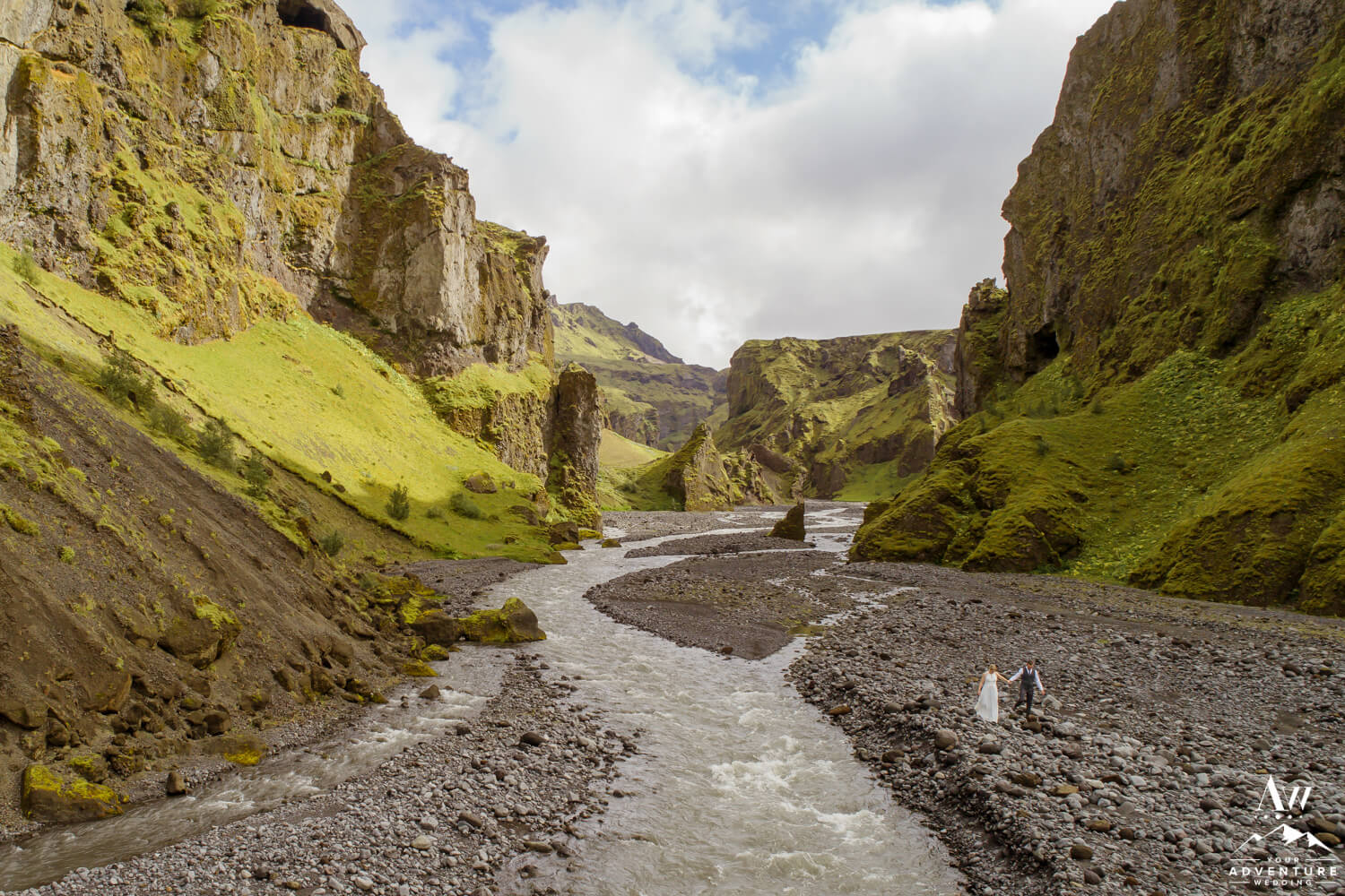 Canyon Elopement Adventure Couple walking