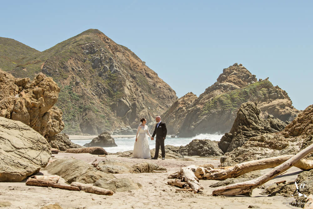 Big Sur Wedding Couple at Pfeiffer Beach