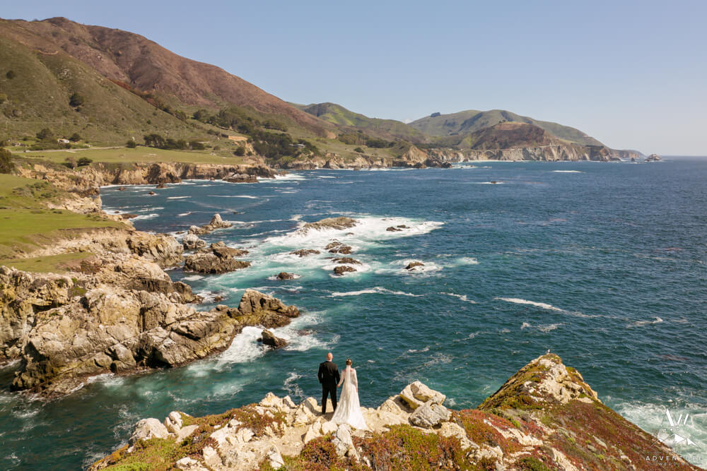 Big Sur Wedding Couple Exploring